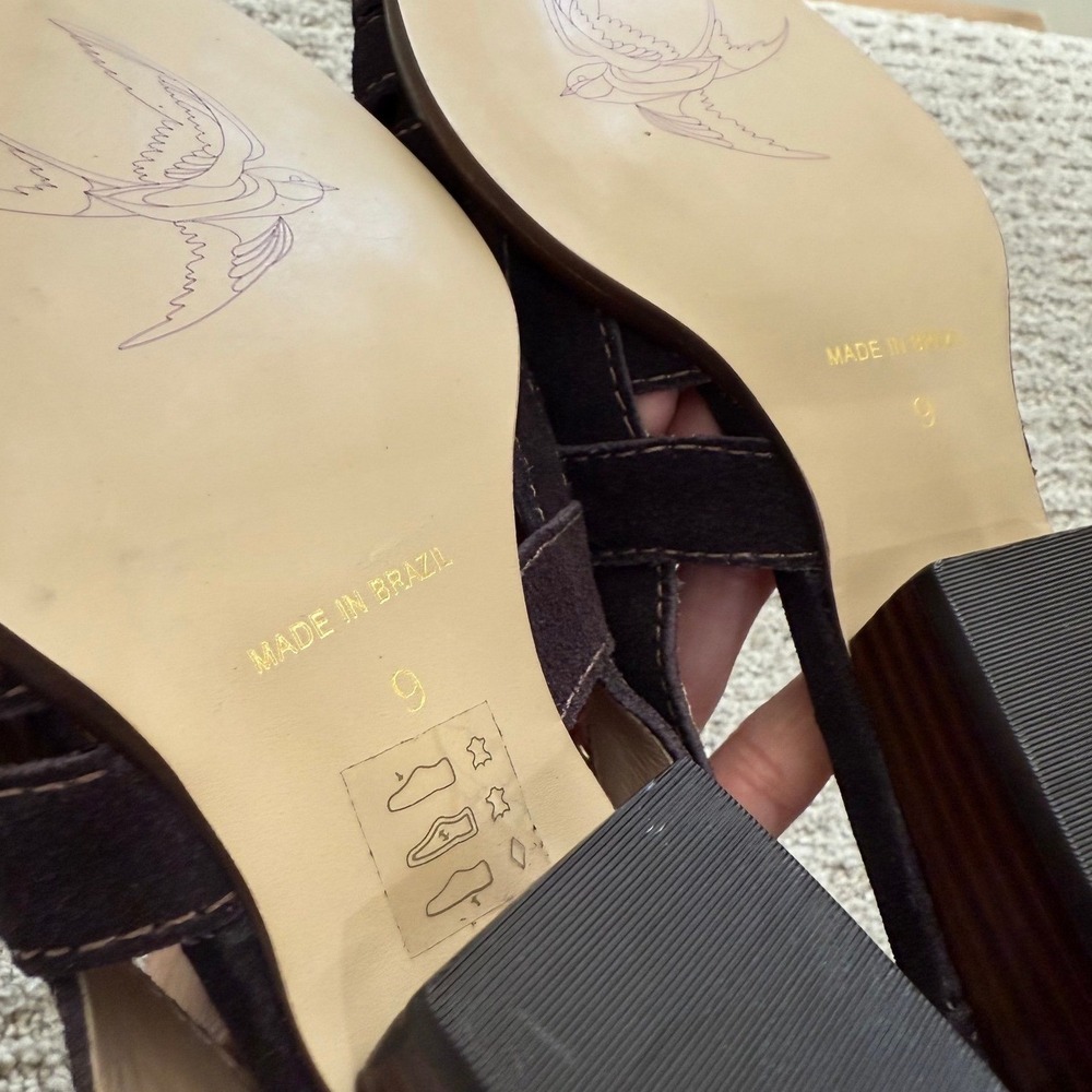 NEW Bird of Flight Gamma D'Orsay Suede Cutout Sandals Brazil 9 Anthropologie - Picture 11 of 12